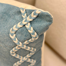 Load image into Gallery viewer, Blue Trellis Canvas Pillow
