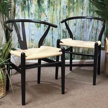 Load image into Gallery viewer, Black Wishbone Dining Chair
