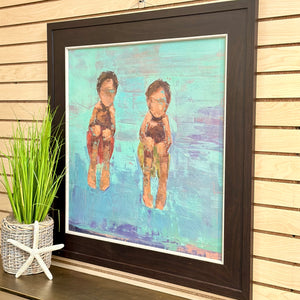 Framed Jumping Kids Art