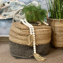 Load image into Gallery viewer, Grey/Jute Pouf
