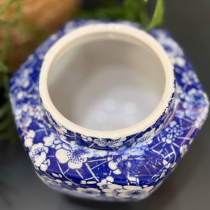 Blue/White Floral Jar