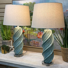 Load image into Gallery viewer, Aqua Swirl Ceramic Lamp
