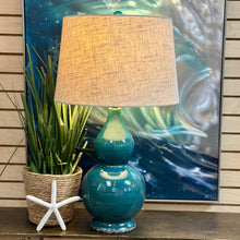 Load image into Gallery viewer, Spiral Teal Lamp
