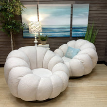 Load image into Gallery viewer, White Boucle Swivel Chair
