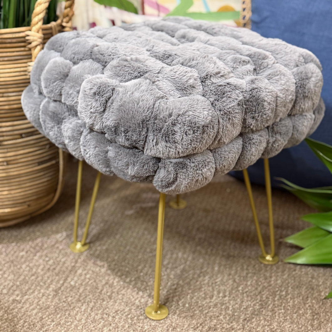 Faux Fur Ottoman