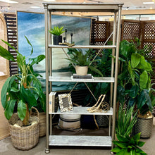 Load image into Gallery viewer, Chrome &amp; Faux Marble Etagere
