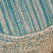 Load image into Gallery viewer, Aqua &amp; Ivory Rounded Pouf
