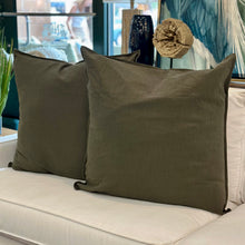 Load image into Gallery viewer, Olive Green Linen Pillow
