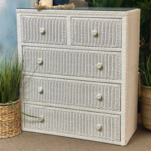 Load image into Gallery viewer, 5DRW White Wicker Dresser

