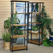 Load image into Gallery viewer, Wood/Metal Tall Book Shelf

