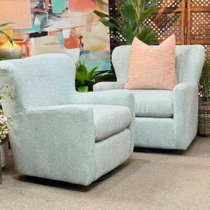 Spa Blue Speckled Swivel Glider