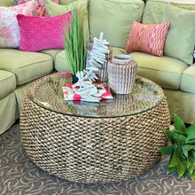Load image into Gallery viewer, Seagrass Glass Top Coffee Table

