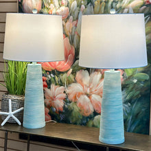 Load image into Gallery viewer, Aqua Ribbed Lamp
