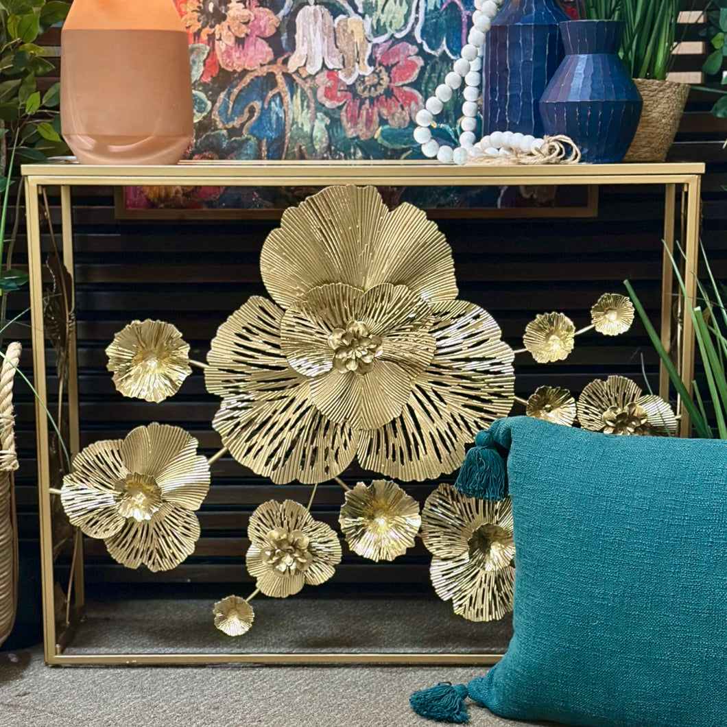 Golden Floral Console