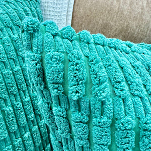 Green Textured Pillow