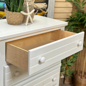 Tall White Slated Dresser