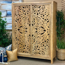 Load image into Gallery viewer, Carved Mango Wood Armoire
