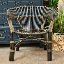Load image into Gallery viewer, Black Rattan Chair
