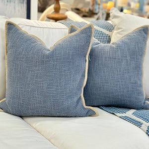 PB Blue Knit Pillow