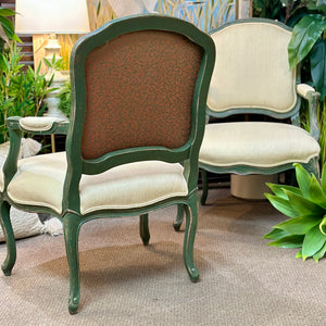 Green Framed Bergere Chair