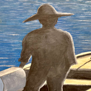 Man In Canoe Wood Art