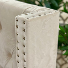 Load image into Gallery viewer, King Cream Tufted Bed
