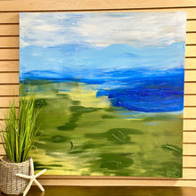 Load image into Gallery viewer, Hand Painted Blue/Green Landscape Canvas
