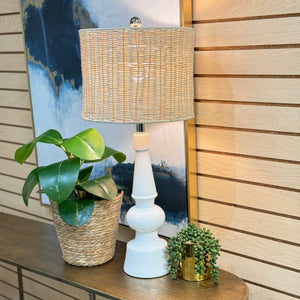 White Lamp Wicker Shade