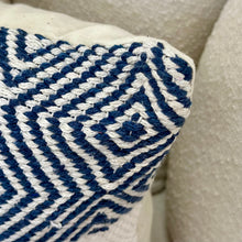 Load image into Gallery viewer, Navy Geometric Diamond Pillow
