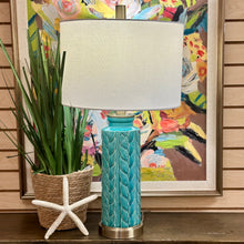 Load image into Gallery viewer, Turquoise Braided Lamp
