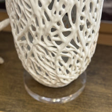 Load image into Gallery viewer, Gabby White Lattice Lamp
