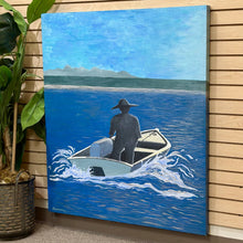 Load image into Gallery viewer, Man In Canoe Wood Art
