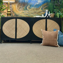 Load image into Gallery viewer, Black Metal/Rattan Sideboard
