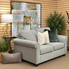 Load image into Gallery viewer, Grey Rolled Arm Loveseat
