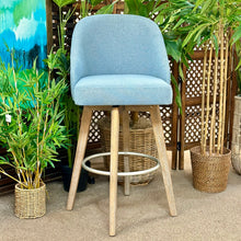 Load image into Gallery viewer, Blue Swivel Barstool
