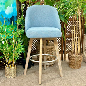 Blue Swivel Barstool