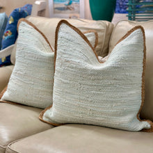 Load image into Gallery viewer, Spa Blue Jute Down Pillow
