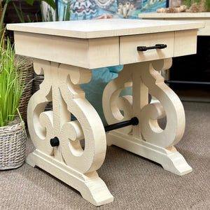 Ivory Scroll Side Table