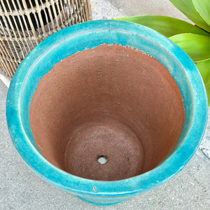 Glazed Aqua Terracotta Planter