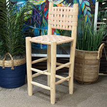 Load image into Gallery viewer, Set/2 Woven Leather Counter Stools
