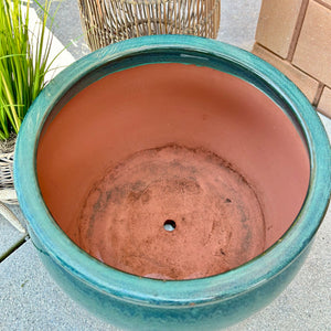 Glazed Green Terracotta Planter