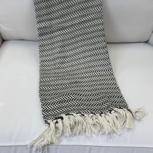 Green/White Knit Throw