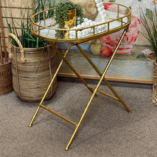 Load image into Gallery viewer, Gold Mirrored Folding Table
