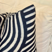 Load image into Gallery viewer, Navy/White Down Pillow
