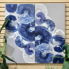 Load image into Gallery viewer, Blue &amp; Grey Diptych Art
