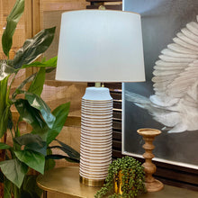 Load image into Gallery viewer, White/Gold Striped Lamp

