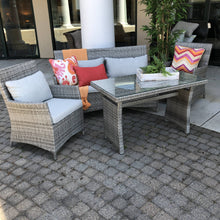 Load image into Gallery viewer, 4PC Outdoor Grey Chat Set
