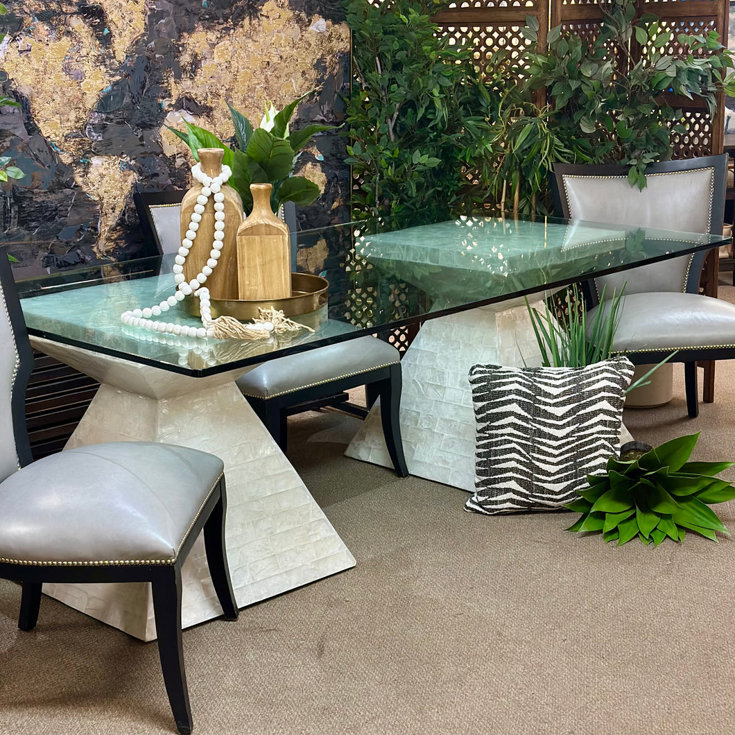 Designer Glass Top Dining Table