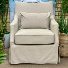 Load image into Gallery viewer, Taupe Skirted Swivel Chair
