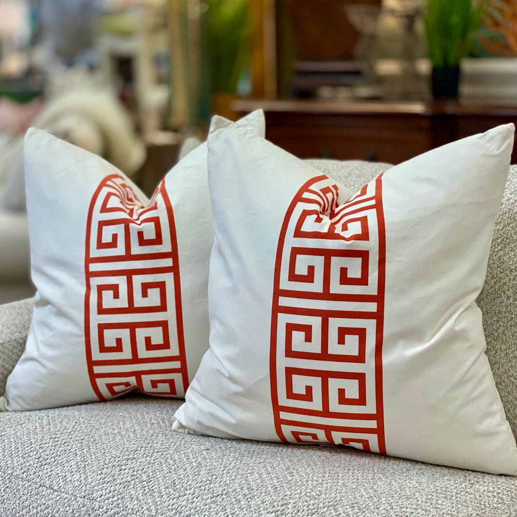 Orange Pattern Down Pillow